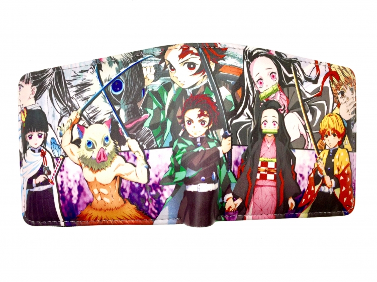 Demon Slayer Kimets Anime two fold  Short wallet 11X9.5CM 60G