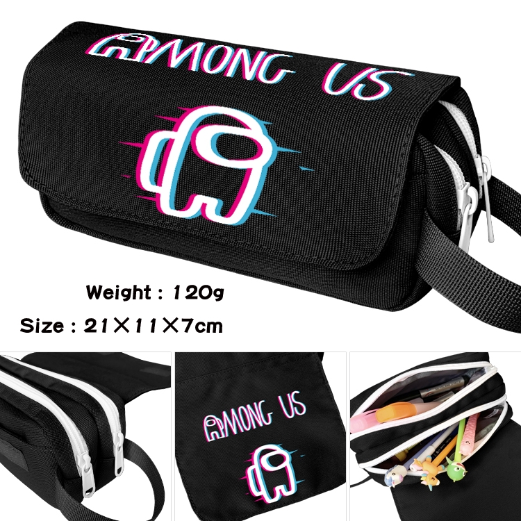 Among usWaterproof nylon double-layer pencil bag case wallet