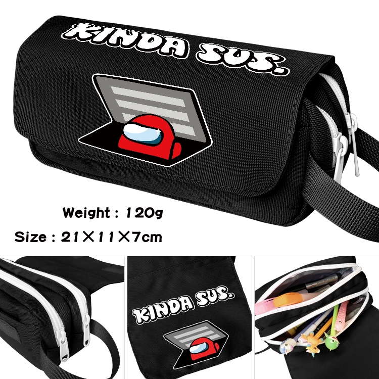 Among usWaterproof nylon double-layer pencil bag case wallet