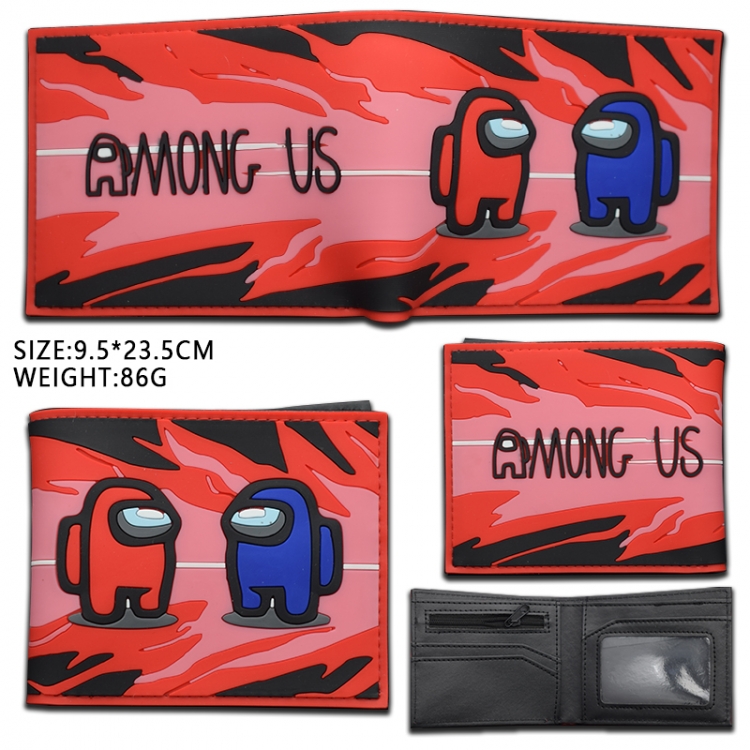 Among us Silicone PVC short two fold Wallet 9.5X23.5CM 86G