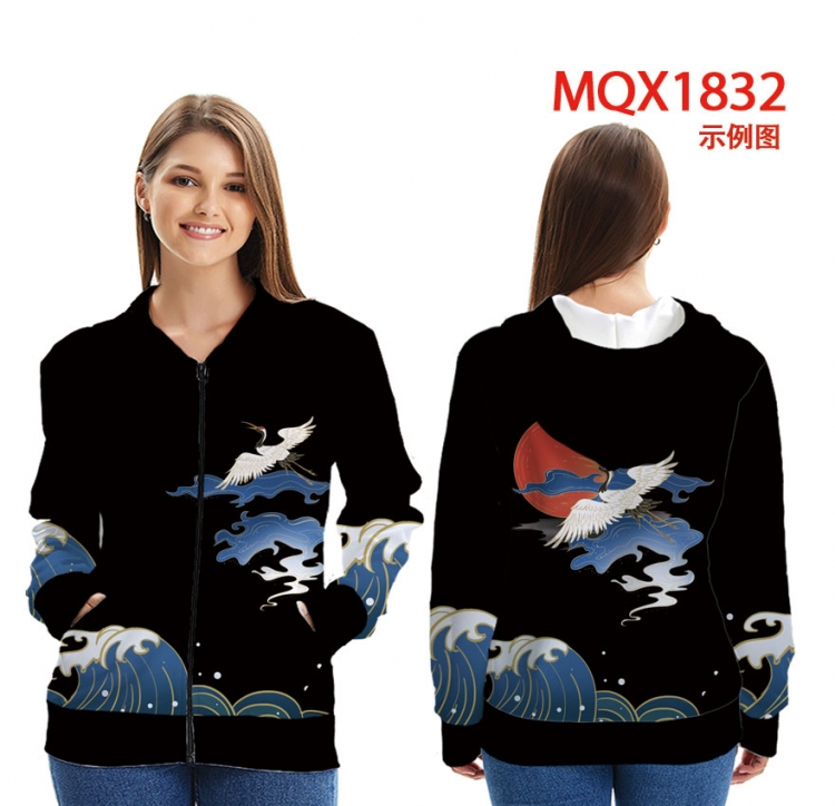 Chinese style Zip patch pocket sweatshirt jacket Hoodie MQX1832