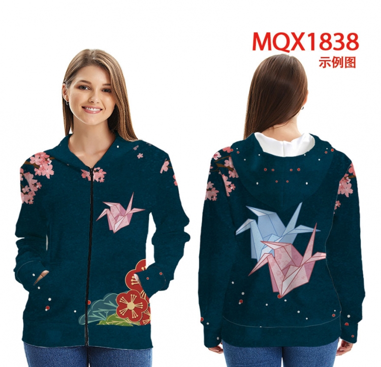 Chinese style Zip patch pocket sweatshirt jacket Hoodie MQX1838