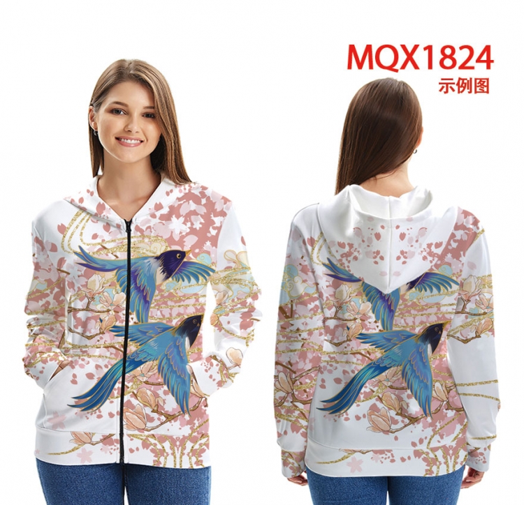 Chinese style Zip patch pocket sweatshirt jacket Hoodie MQX1824