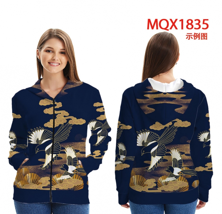 Chinese style Zip patch pocket sweatshirt jacket Hoodie MQX1835
