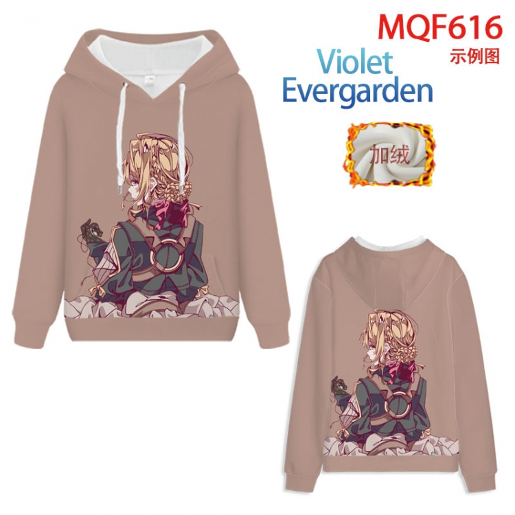 Violet Evergarden Fuhe velvet padded hooded patch pocket sweater 9 sizes from XXS to 4XL  MQF616