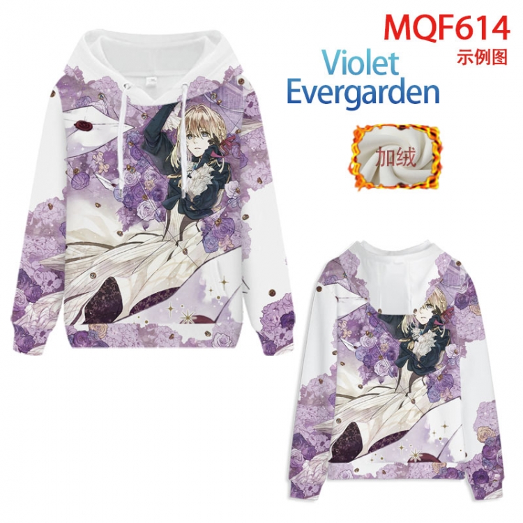 Violet Evergarden Fuhe velvet padded hooded patch pocket sweater 9 sizes from XXS to 4XL MQF614