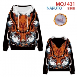 Naruto hooded plus fleece swea...