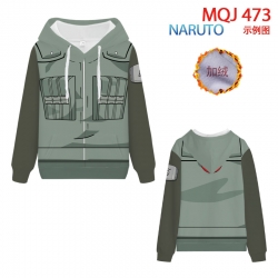 Naruto hooded plus fleece swea...