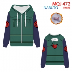 Naruto hooded plus fleece swea...