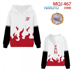 Naruto hooded plus fleece swea...