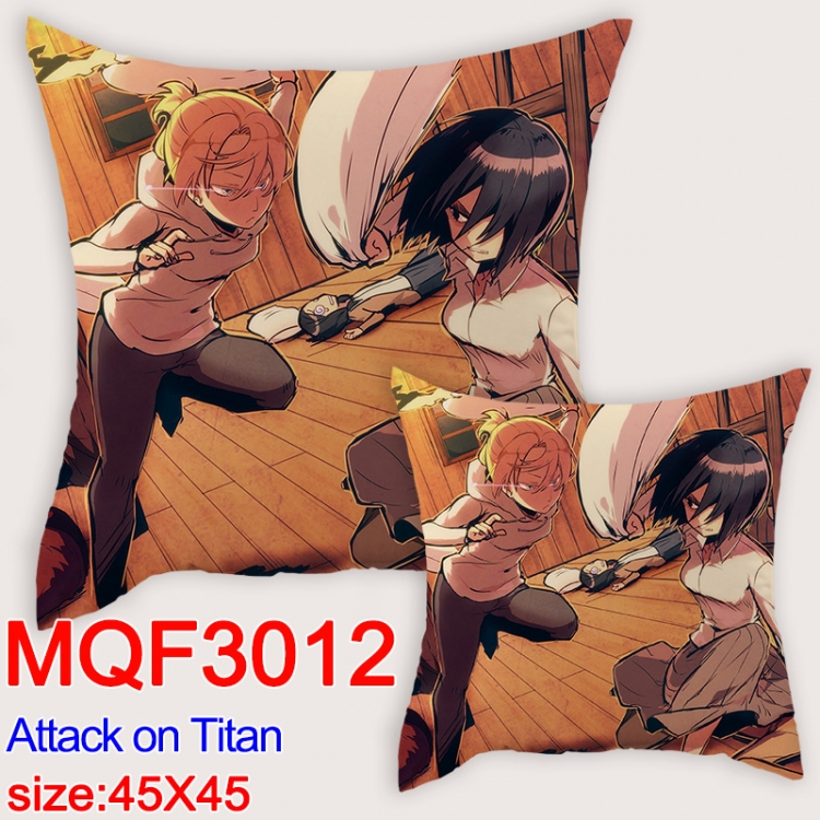 Shingeki no Kyojin  Cartoon double-sided full-color pillow cushion  45X45CM MQF 3012