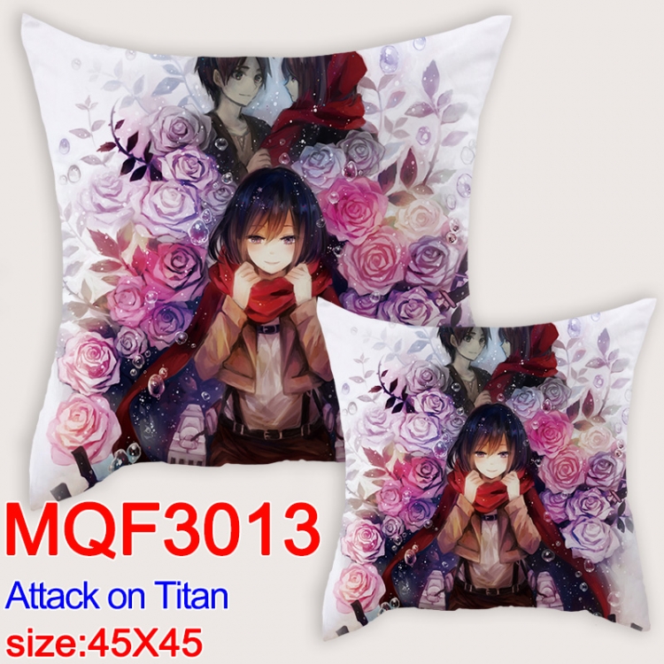 Shingeki no Kyojin  Cartoon double-sided full-color pillow cushion  45X45CM  MQF 3013