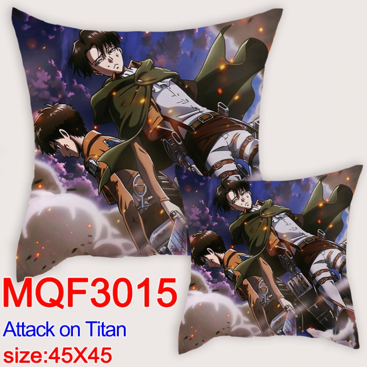 Shingeki no Kyojin  Cartoon double-sided full-color pillow cushion  45X45CM MQF 3015