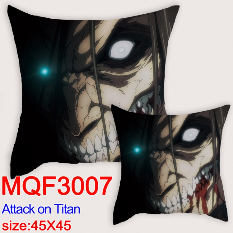 Shingeki no Kyojin  Cartoon double-sided full-color pillow cushion  45X45CM MQF 3007