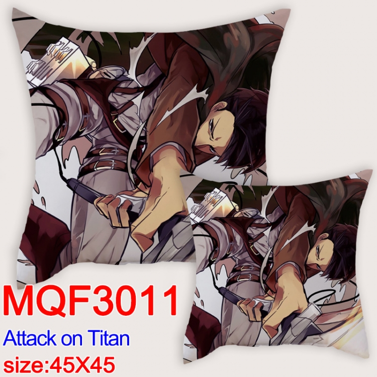 Shingeki no Kyojin  Cartoon double-sided full-color pillow cushion  45X45CM MQF 3011
