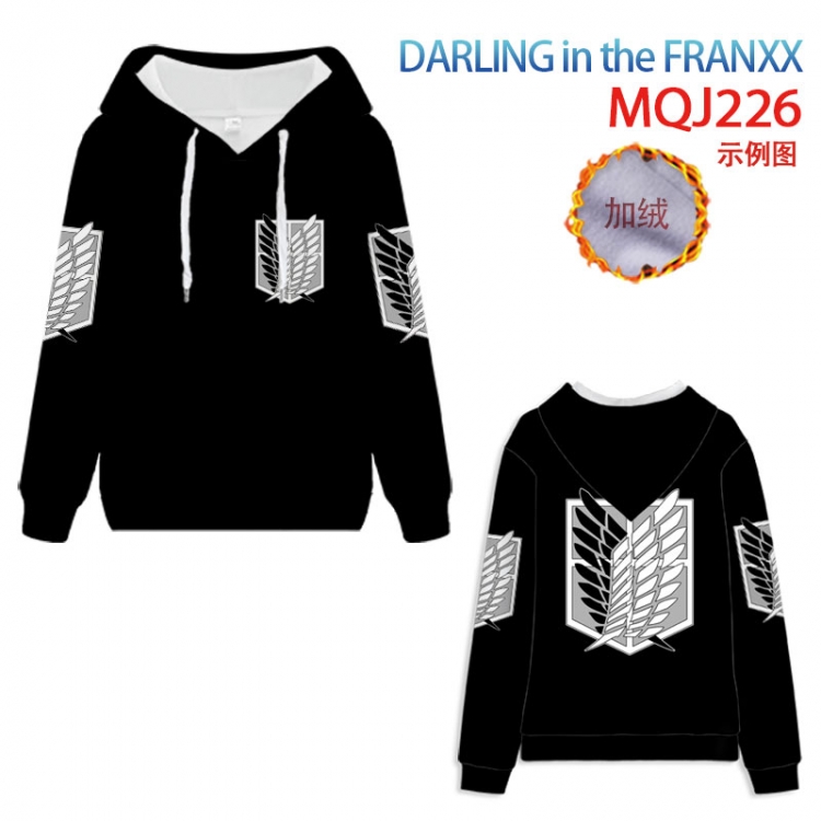 Shingeki no Kyojin Anime hooded plus fleece sweater 9 sizes from XXS to 4XL MQJ-226
