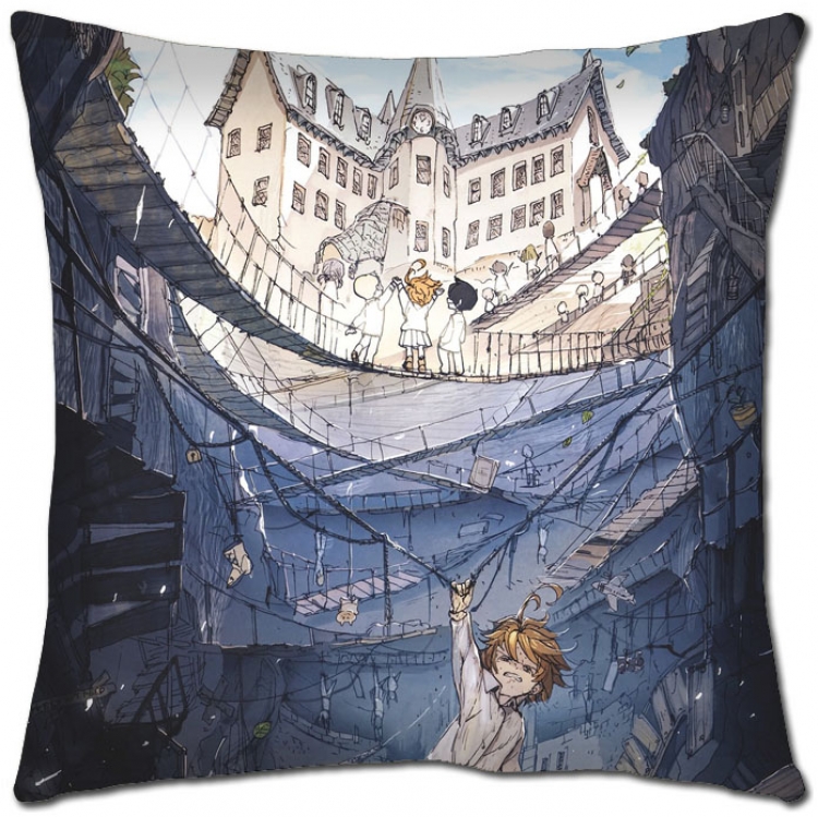 The Promised Neverla Anime square full-color pillow cushion 45X45CM NO FILLING  Y2-4