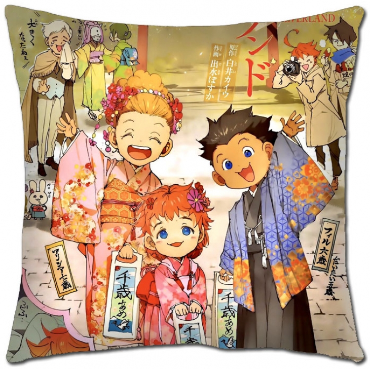 The Promised Neverla Anime square full-color pillow cushion 45X45CM NO FILLING  Y2-12