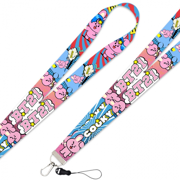 BTS Anime Silver buckle lanyard mobile phone rope 45CM   price for 10 pcs