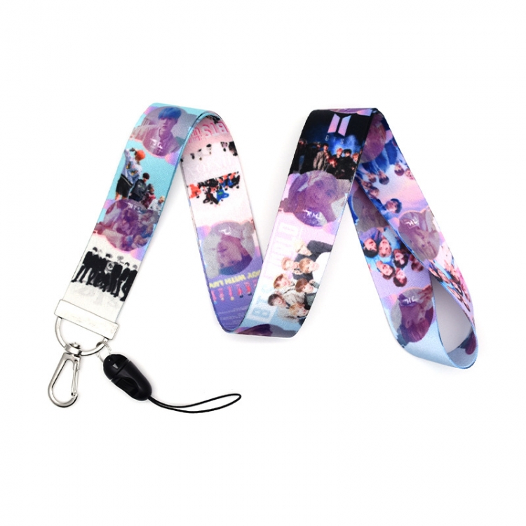 BTS Anime Silver buckle lanyard mobile phone rope 45cm  price for 10 pcs