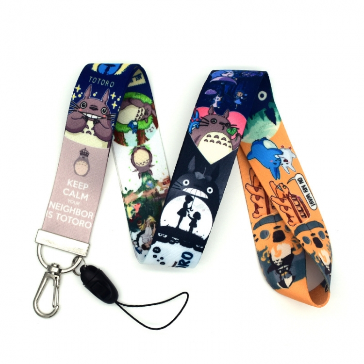TOTORO Anime Silver buckle lanyard mobile phone rope 45cm  price for 10 pcs