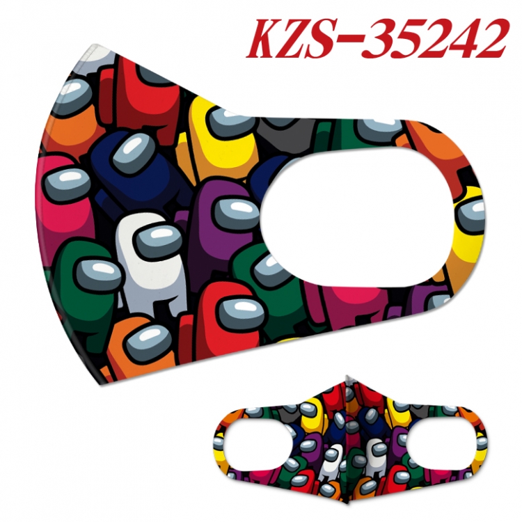 Among us Ice silk cotton double-sided printing mask  price for 5 pcs KZS-35242A