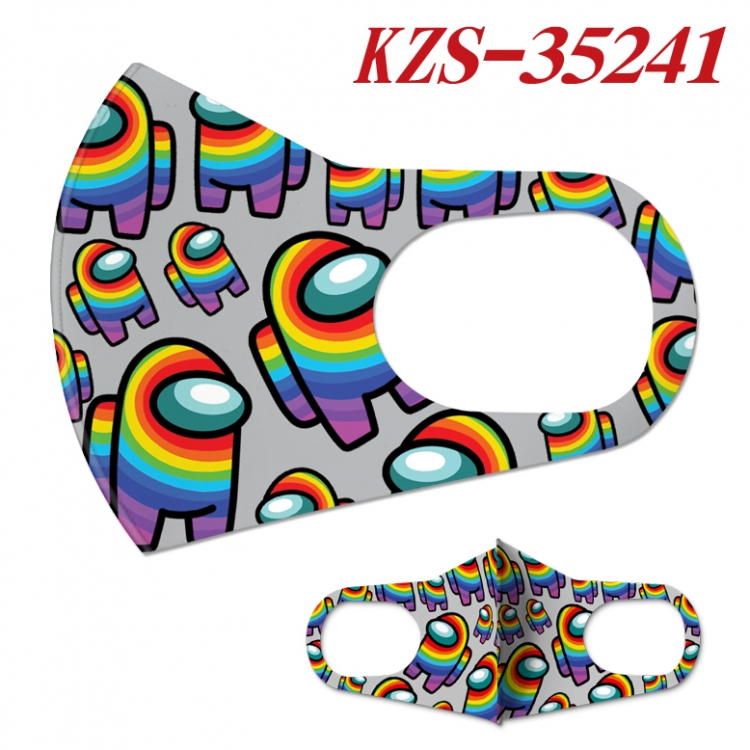 Among us Ice silk cotton double-sided printing mask price for 5 pcs KZS-35241A