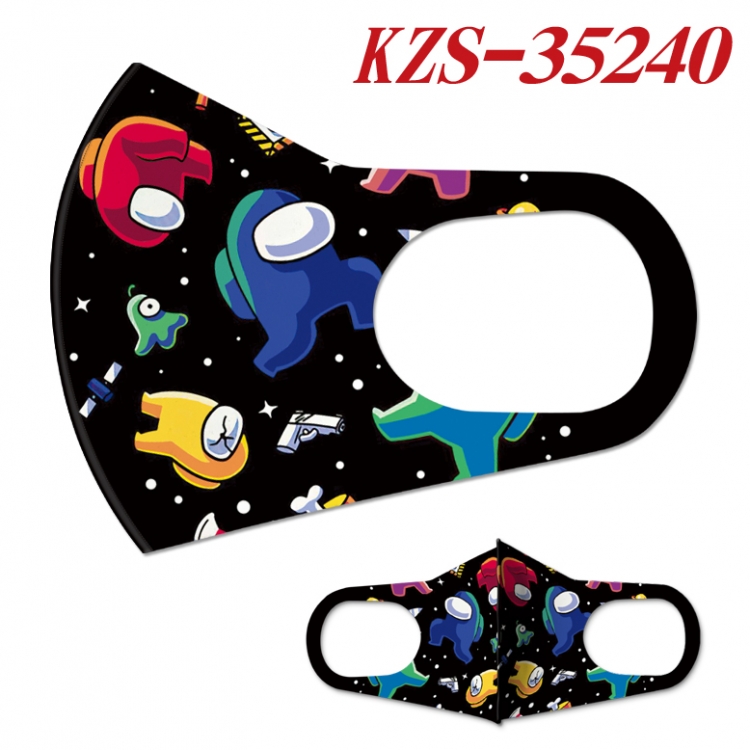 Among us Ice silk cotton double-sided printing mask price for 5 pcs KZS-35240A
