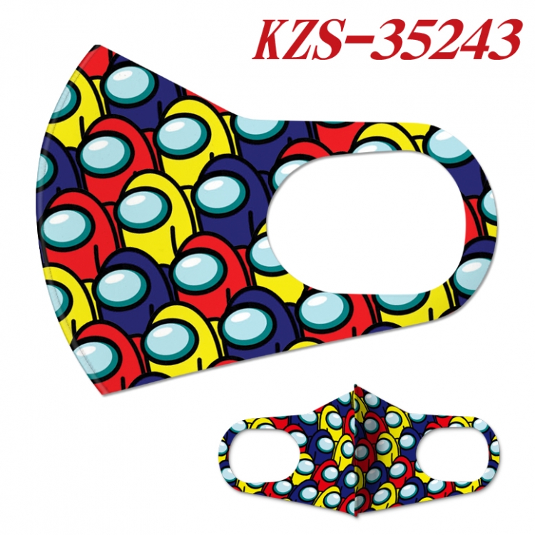 Among us Ice silk cotton double-sided printing mask price for 5 pcs KZS-35243A