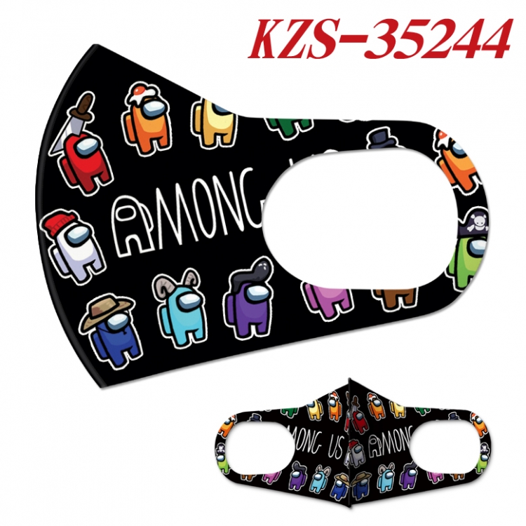 Among us Ice silk cotton double-sided printing mask price for 5 pcs KZS-35244A
