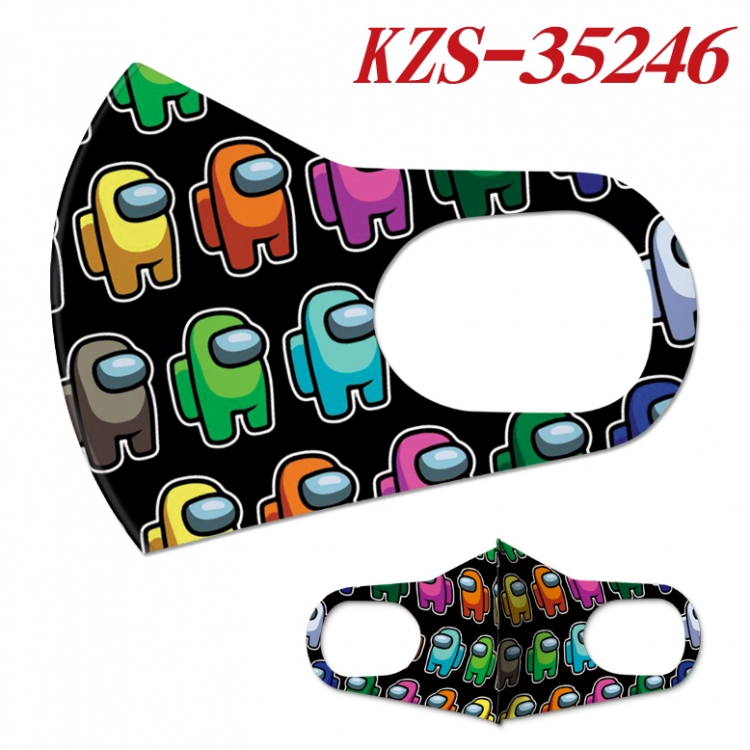 Among us Ice silk cotton double-sided printing mask  price for 5 pcs KZS-35246A