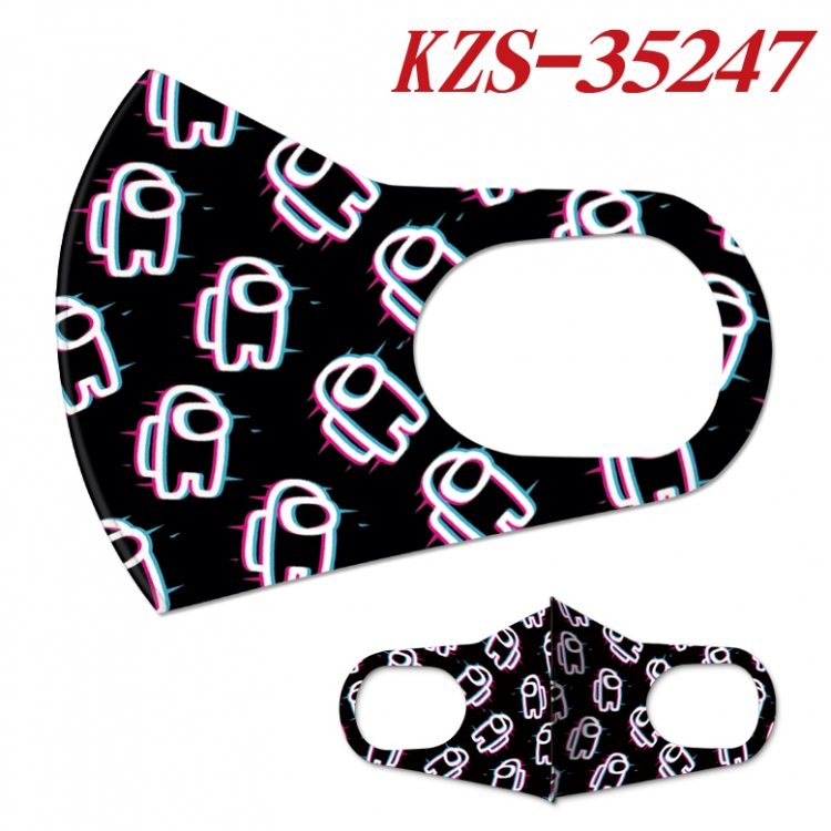 Among us Ice silk cotton double-sided printing mask price for 5 pcs KZS-35247A