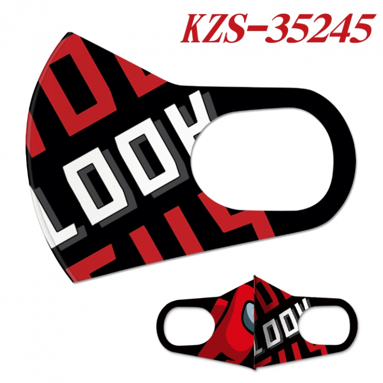 Among us Ice silk cotton double-sided printing mask price for 5 pcs KZS-35245A