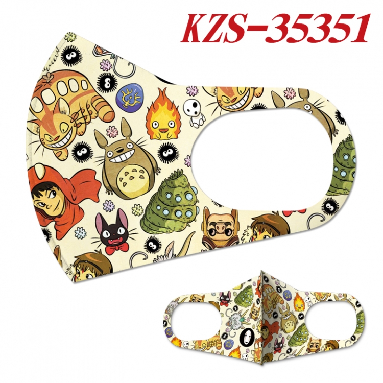 TOTORO Cartoon ice silk cotton double-sided printing mask price for 5 pcs  KZS-35351A
