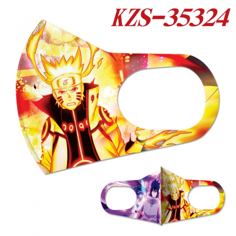 Naruto Anime ice silk cotton double-sided printing mask scarf price for 5 pcs  KZS-35324A