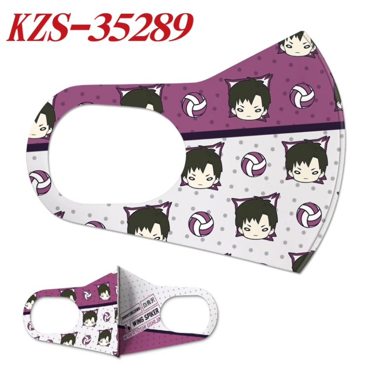 Haikyuu!! Anime ice silk cotton double-sided printing mask scarf price for 5 pcs  KZS-35289A