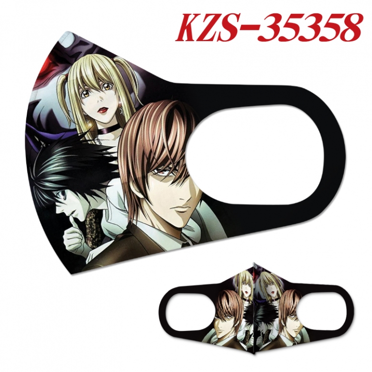 Death note Anime ice silk cotton double-sided printing mask scarf price for 5 pcs  KZS-35358A