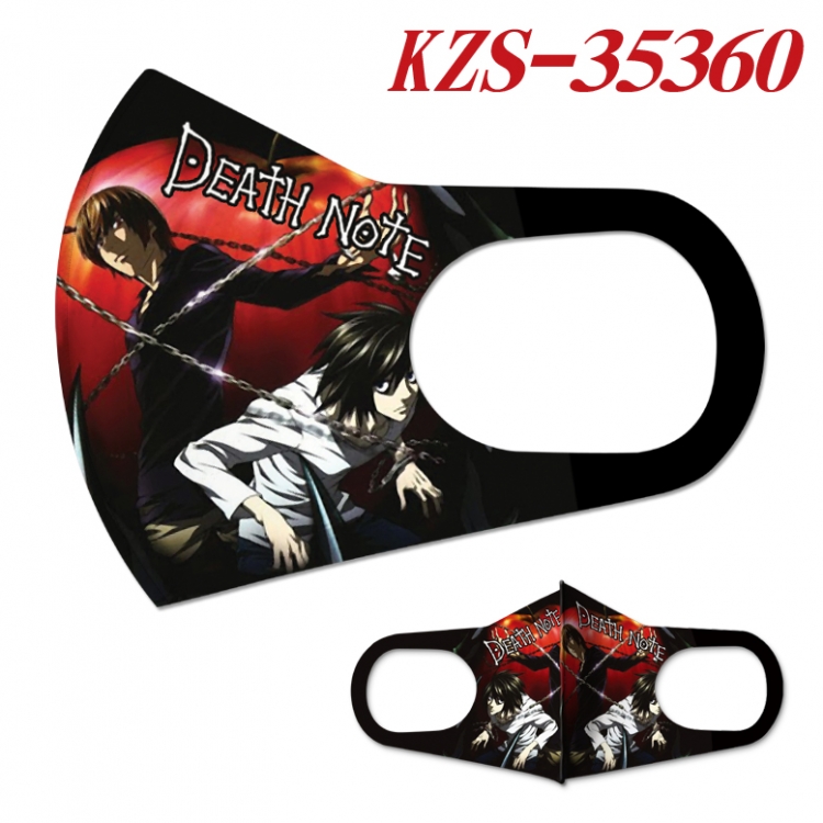 Death note Anime ice silk cotton double-sided printing mask scarf price for 5 pcs   KZS-35360A