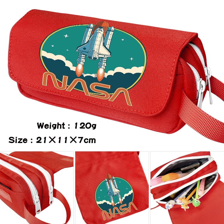 NASA Portable waterproof double-layer pencil case Pencil Bag  20x11x7cm
