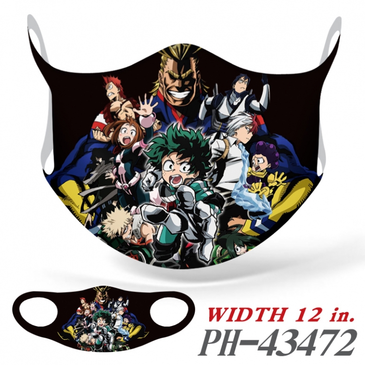 My Hero Academia Full color Ice silk seamless Mask   price for 5 pcs PH-43472A