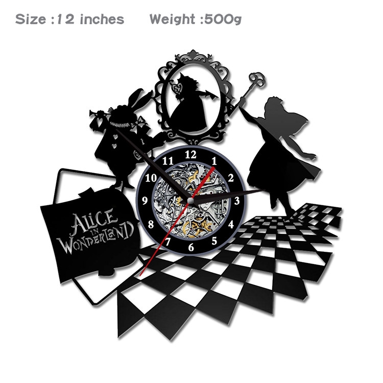 Alice in Wonderland Creative painting wall clocks and clocks PVC material No battery ALS-004