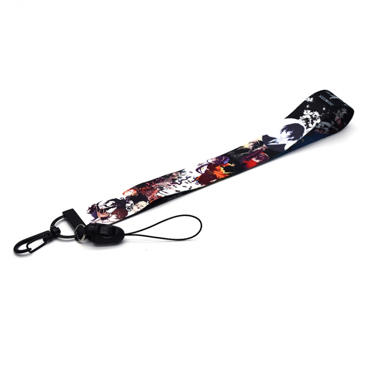 Bungo Stray Dogs  Anime Black buckle short mobile phone lanyard  22.5cm price for 10 pcs