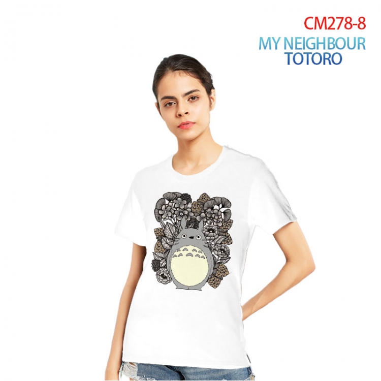 TOTORO Women's Printed short-sleeved cotton T-shirt from S to 3XL CM278-8