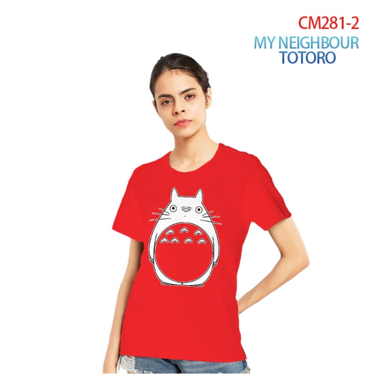 TOTORO Women's Printed short-sleeved cotton T-shirt from S to 3XL CM281-2