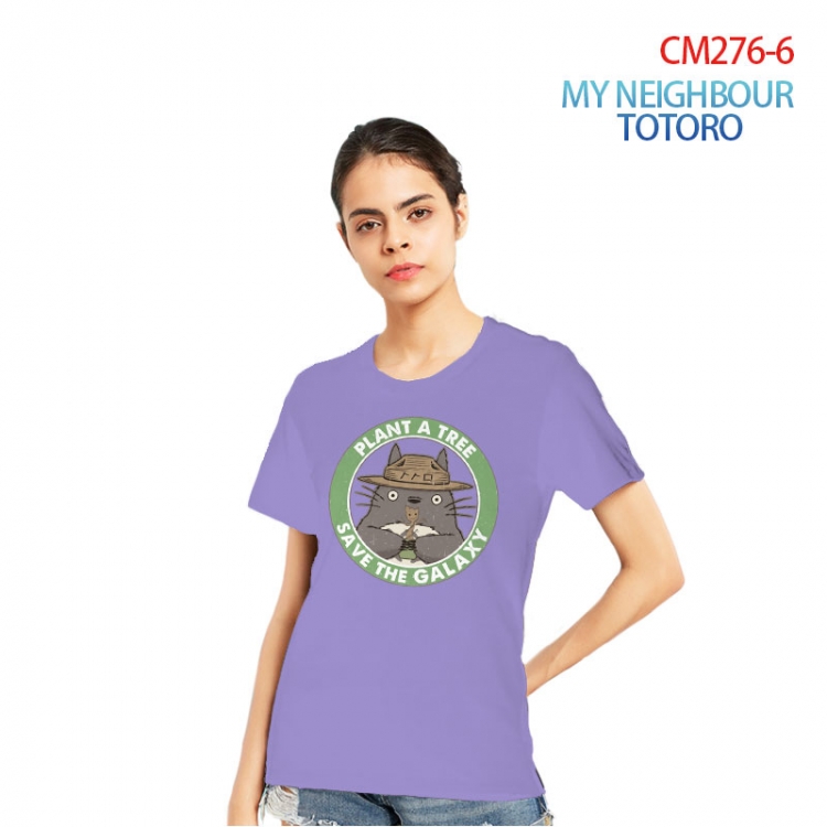 TOTORO Women's Printed short-sleeved cotton T-shirt from S to 3XL CM276-6