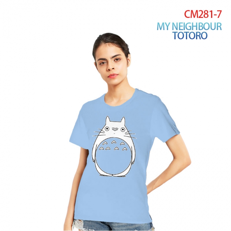 TOTORO Women's Printed short-sleeved cotton T-shirt from S to 3XL CM281-7