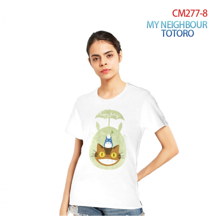 TOTORO Women's Printed short-sleeved cotton T-shirt from S to 3XL CM277-8