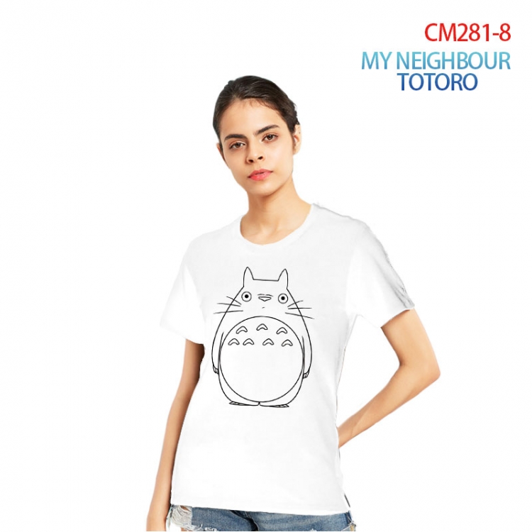 TOTORO Women's Printed short-sleeved cotton T-shirt from S to 3XL CM281-8