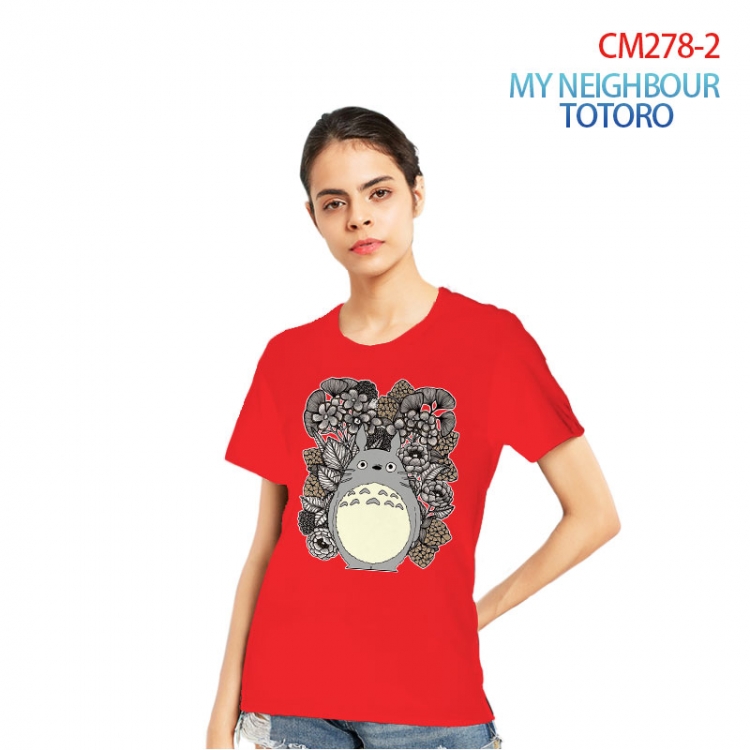 TOTORO Women's Printed short-sleeved cotton T-shirt from S to 3XL CM278-2
