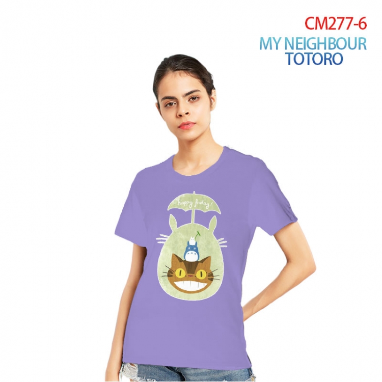 TOTORO Women's Printed short-sleeved cotton T-shirt from S to 3XL CM277-6